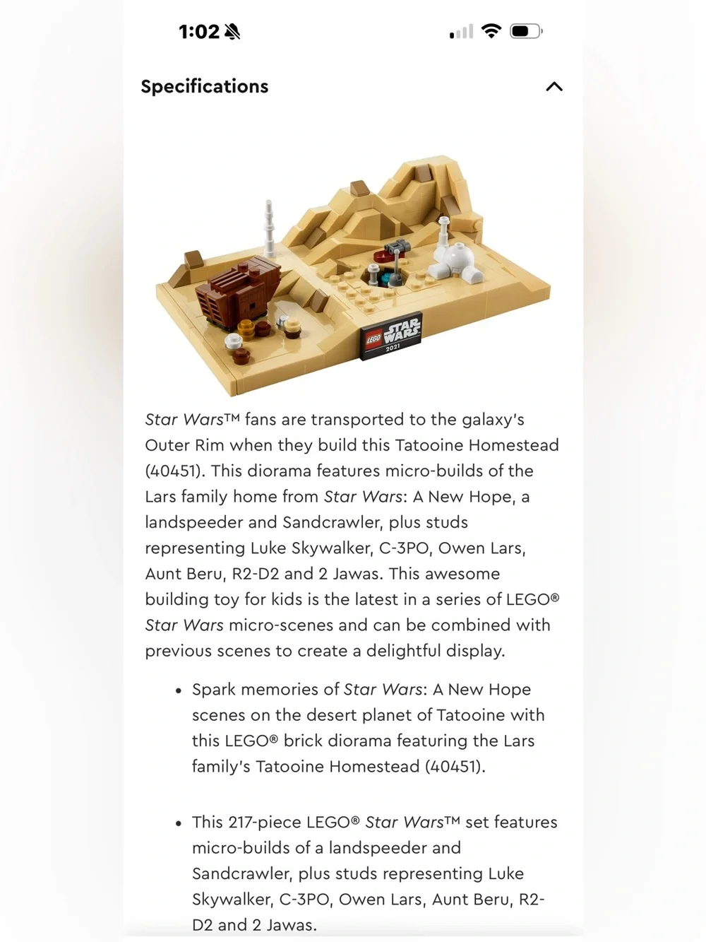 Star Wars Tatooine Homestead Building Set - Tan